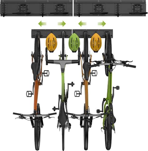 Illustration montrant différentes options de rangement de vélos : au sol, mural et au plafond.