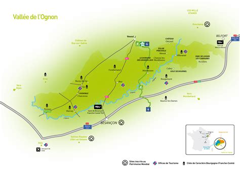 Carte de la boucle de la Vallée de l'Ognon et Le Chemin Vert