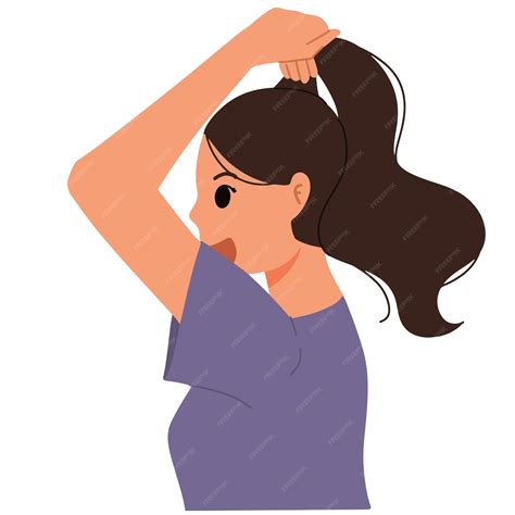 Illustration d'une motarde attachant un foulard autour de ses cheveux avant de mettre son casque.