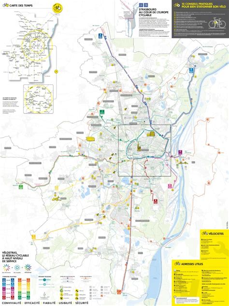 Carte schématique du réseau cyclable en Côte-d'Or, montrant le tracé de la Voie des Vignes, du Canal de Bourgogne et de la Voie Bleue.