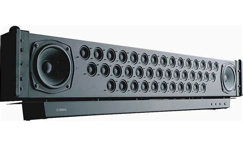 Image du Yamaha YSP-1000 noir installé sous un téléviseur