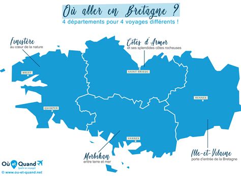 Carte de la région Bretagne avec les principaux points de départ et d'arrivée des étapes du Tour de Bretagne