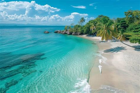 Paysage de l'Île aux Cocos avec ses plages de sable fin et ses oiseaux