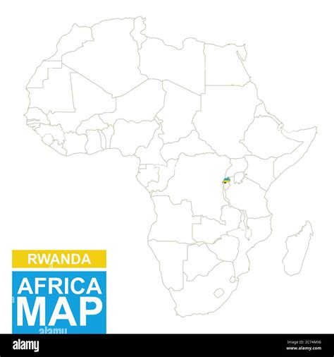 Carte de l'Afrique avec le Rwanda mis en évidence