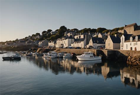 Village côtier breton avec des maisons fleuries