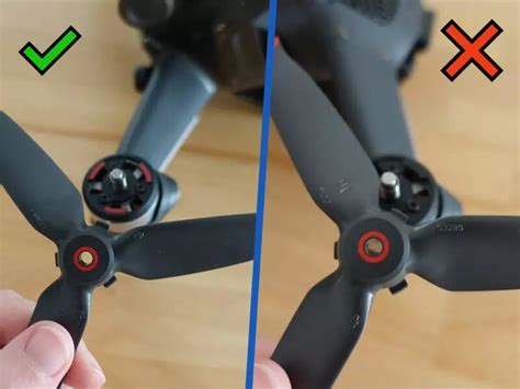 Gros plan sur le système de montage rapide des hélices du Mavic 2 Pro.