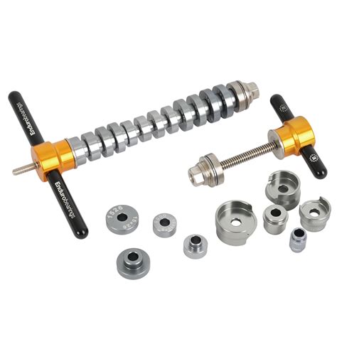 Schéma illustrant le fonctionnement de l'outil de roulement Enduro Bearings Tool-V-Type avec des flèches indiquant les points de pression et de retrait.