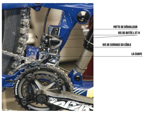 Alignement précis du dérailleur avant avec le grand plateau