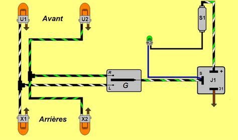 Schéma de principe d'un circuit de clignotant de moto ancienne