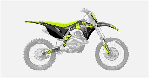 Illustration d'un kit plastique de moto tout-terrain avant l'installation d'un kit déco.
