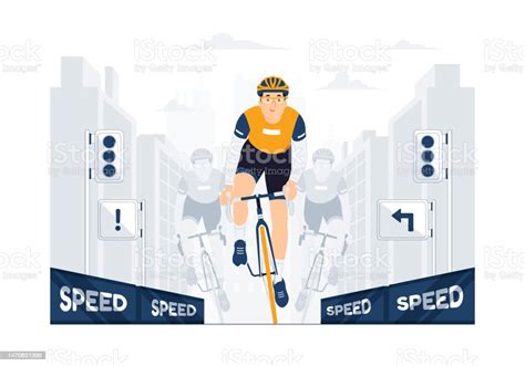 Illustration d'un cycliste en pleine course, la tête basse et concentrée sur le guidon.