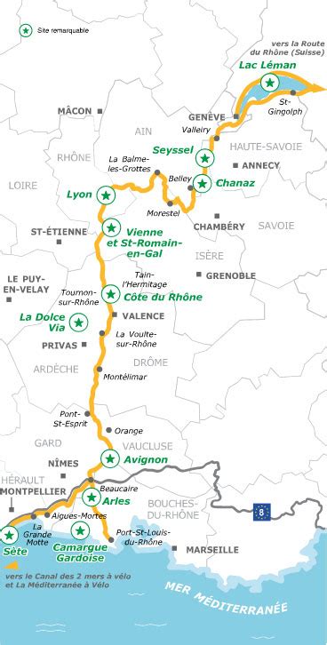 Carte indiquant la passerelle sur la Drôme et l'itinéraire de la ViaRhôna