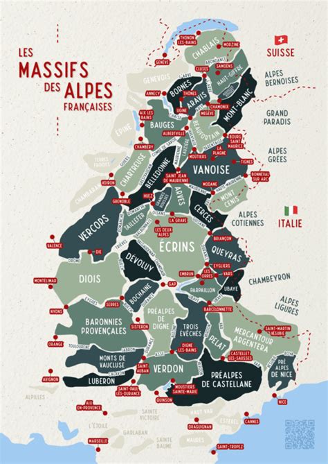 Carte des Alpes françaises avec la localisation de Pra Loup et des Ménuires