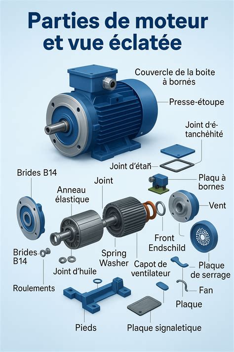 Vue éclatée d'un système de garde-boue avant pour moto