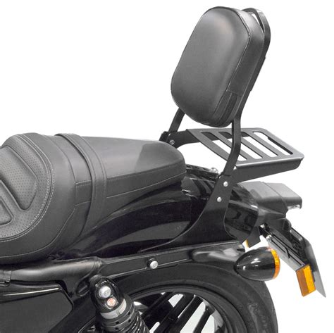 Sissy bar chromé pour Harley-Davidson Roadster XL1200CX avec coussin et porte-bagages