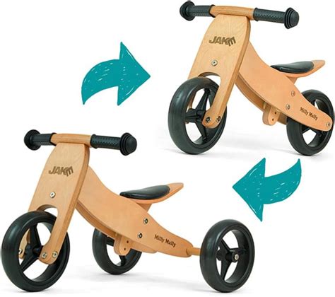 Gros plan sur les détails d'une draisienne en bois : selle réglable, poignées
