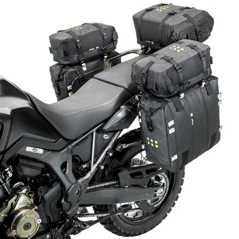 Schéma comparatif des différents types de bagagerie moto (top case, sacoche latérale, sacoche de selle, sacoche réservoir, sac à dos)