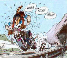 schéma explicatif du guidonnage et du kick-back sur une moto