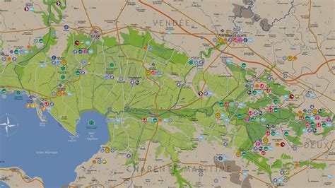 Carte des parcours de La Courdelaise du Marais Poitevin