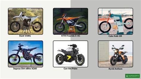 Comparaison visuelle de différents modèles de motos électriques