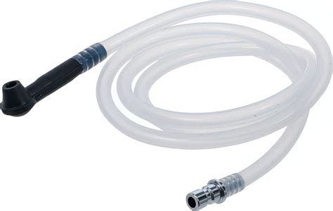 Détail de l'embout de purge avec le tuyau connecté