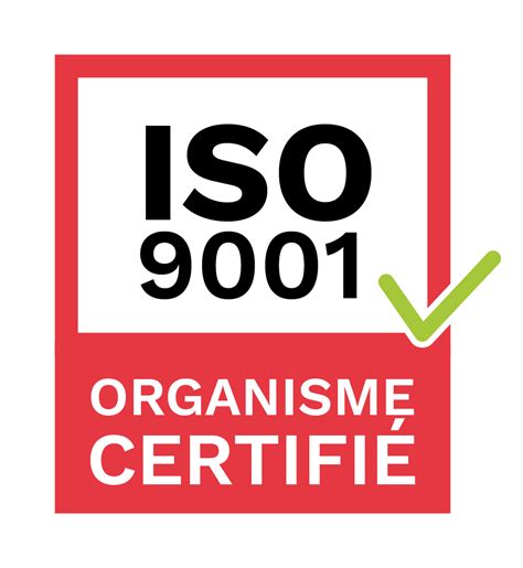 Logo ISO 9001 et symbole de garantie 2 ans