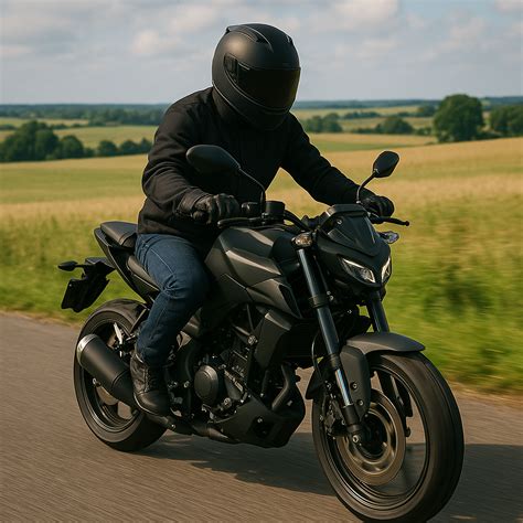 Photo d'un jeune conducteur passant son permis A1 sur un scooter 125cc