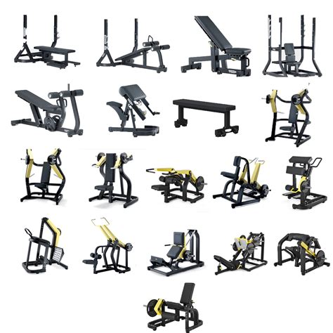 Infographie présentant les différentes machines de musculation disponibles dans un club Basic-Fit.
