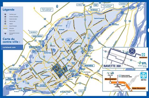 Carte de Laval avec indication des points de départ du Vallis Guidonis (Halte Fluviale, Quai Gambetta)