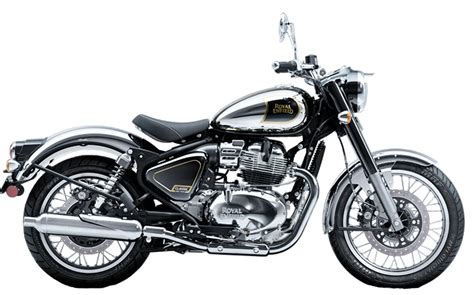 Silhouette de la Royal Enfield Classic 650 avec ses éléments rétro distinctifs.