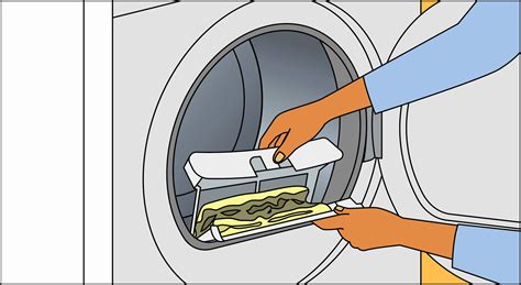 illustration du nettoyage d'un filtre à peluches