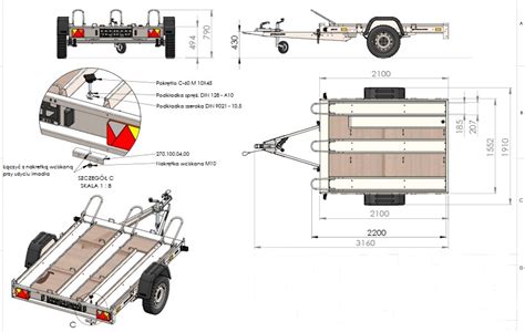 Schéma comparatif des dimensions d'une remorque pour moto avec side-car