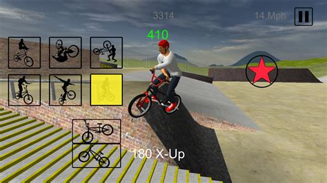 Capture d'écran de BMX Freestyle Extreme 3D, illustrant un saut spectaculaire dans un skatepark.