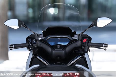 Schéma ergonomique du poste de pilotage du Yamaha XMAX