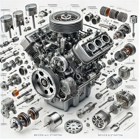 Vue éclatée d'un moteur de moto