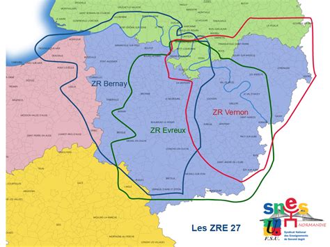Schéma illustrant les différentes zones de remplacement et les établissements potentiels d'affectation d'un TZR.