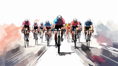 Illustration d'un peloton de cyclistes unis, symbolisant la solidarité et l'effort collectif contre le cancer.