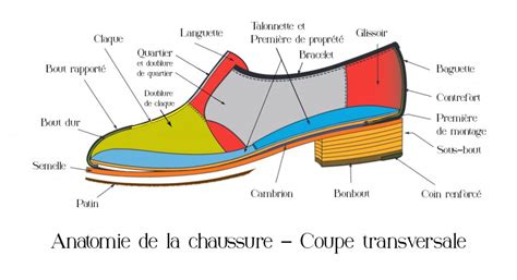 Schéma montrant les différents composants d'une chaussure de cyclisme Sidi