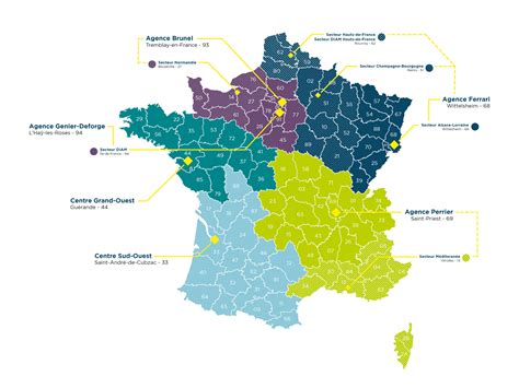 carte de France indiquant les implantations de Lapierre Traiteur