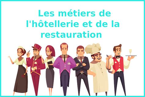 infographie présentant différents métiers du secteur de la restauration et du traiteur