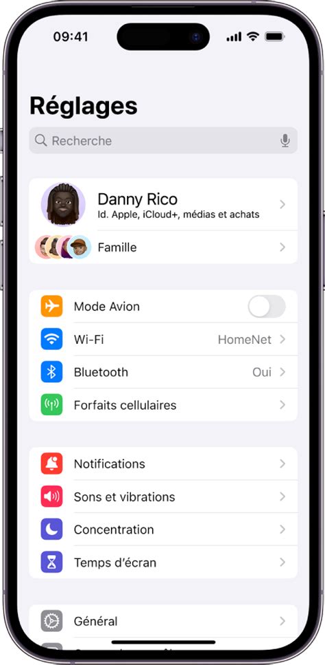 Schéma des réglages audio sur iPhone