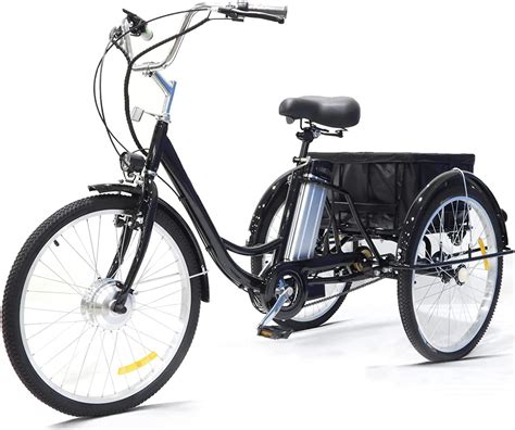 Tricycle électrique pour adulte avec un grand panier à l'avant
