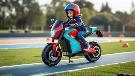 Enfant sur une moto de trial électrique en extérieur