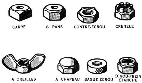 Photographie des écrous de culasse avec rondelles pour cyclomoteurs