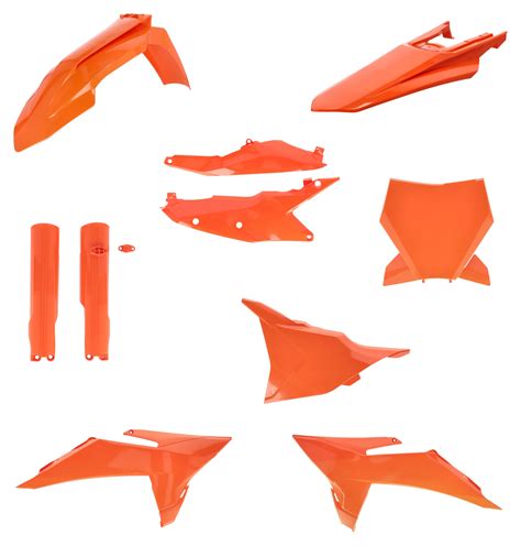 Illustration de divers kits plastiques et accessoires de carrosserie pour quad enfant.