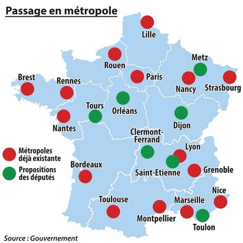 Carte de France indiquant les principales villes où ont eu lieu des manifestations