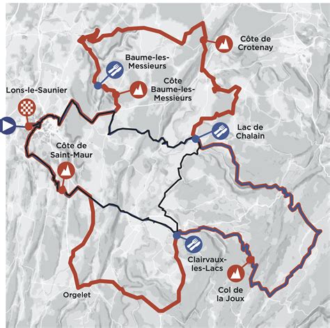 Carte des différents parcours de la Cyclosportive La Vache qui rit.