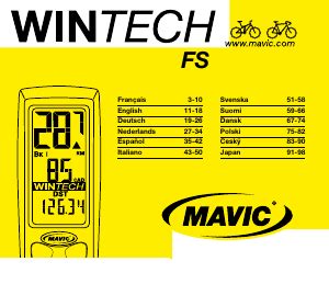Gros plan sur les boutons de navigation du compteur Mavic Wintech