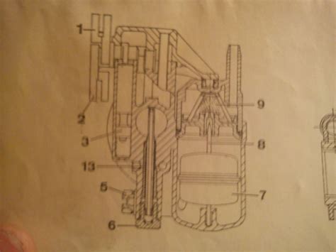 Schéma technique du flotteur de carburateur Gurtner avec ses dimensions clés