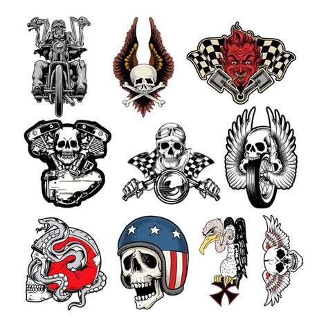 Collection de différents autocollants Lethal Threat (rasta, tête de mort, pin-up, tribal)